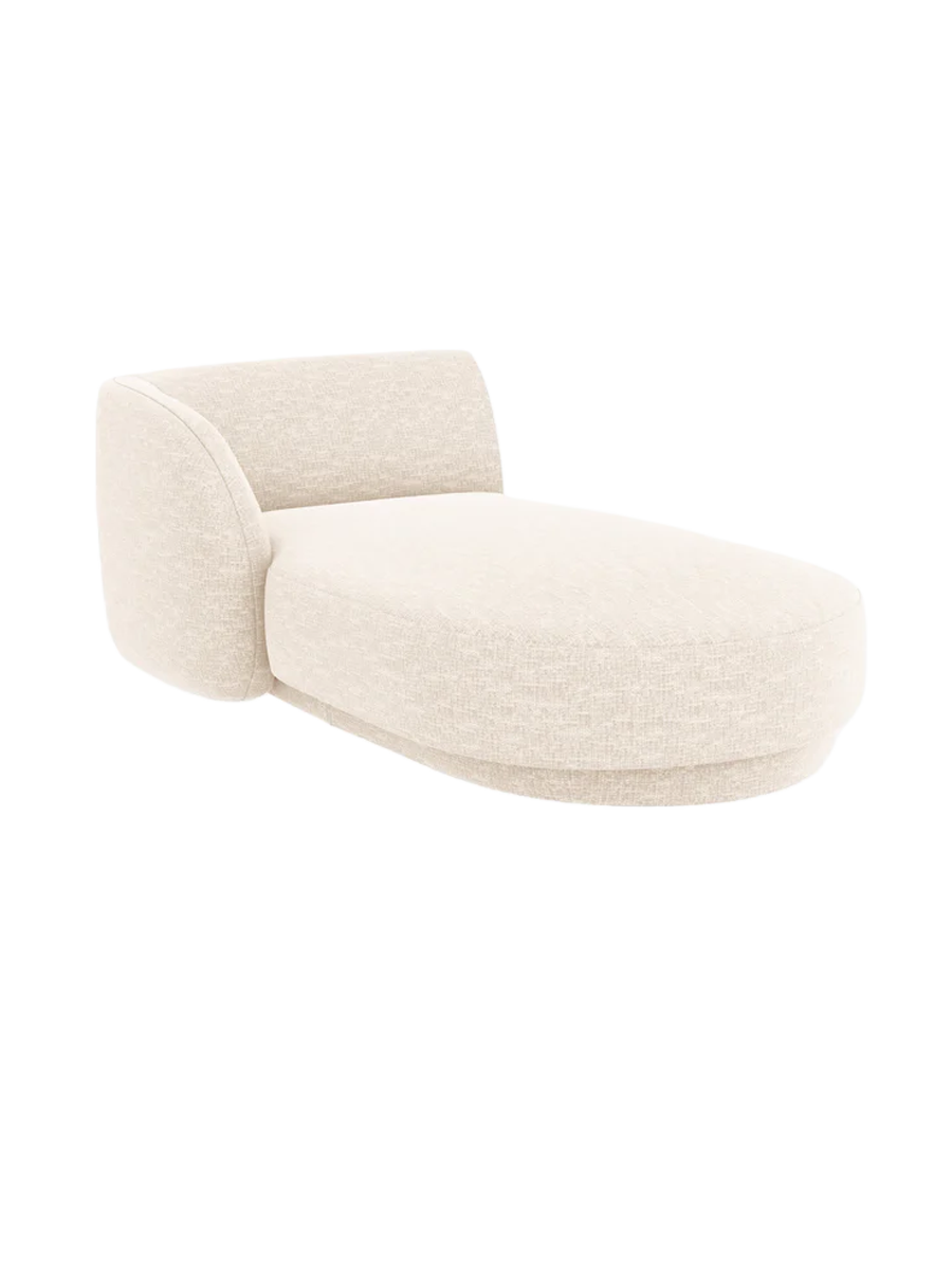 
Chaiselongue modulaire « Miley » - Chenille Beige Clair / Accoudoir gauche