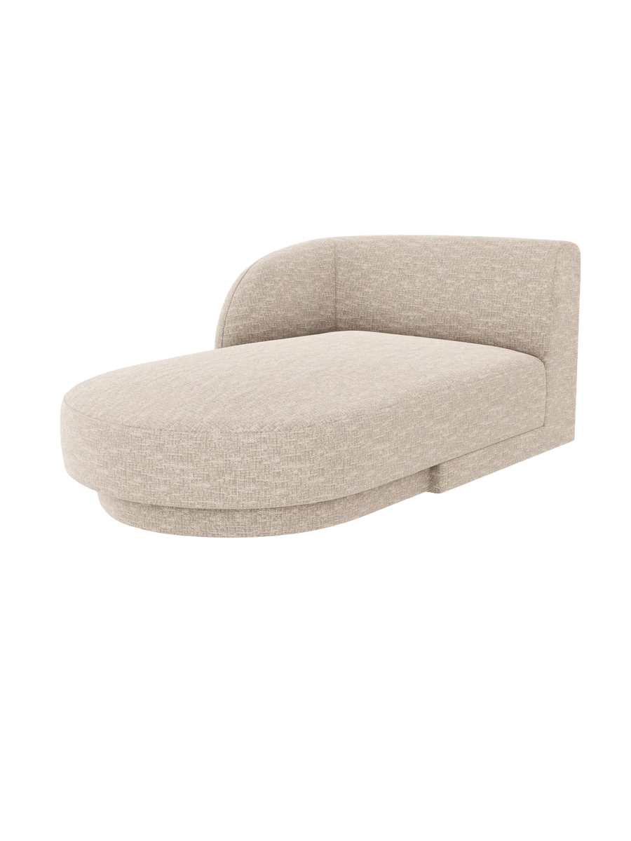 
Chaiselongue modulaire « Miley » - Chenille beige / Accoudoir gauche