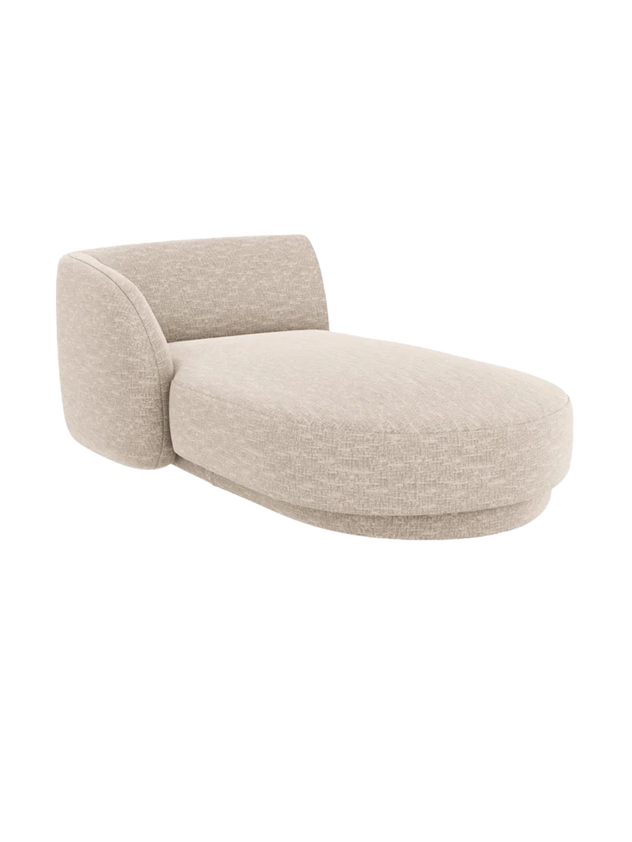 
Chaiselongue modulaire « Miley » - Chenille beige / Accoudoir gauche