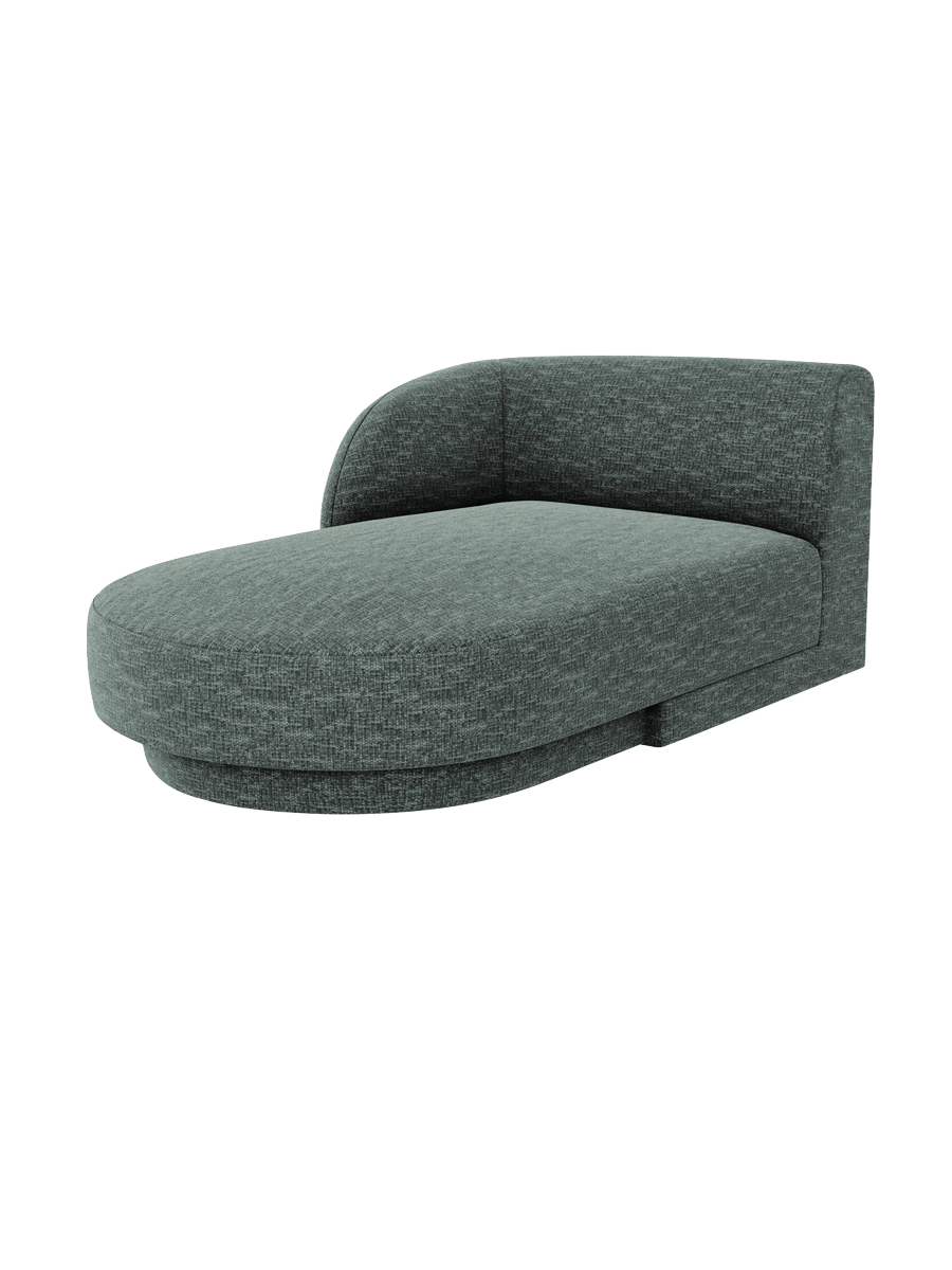 
Chaiselongue modulaire « Miley » - Chenille Pétrole / Accoudoir gauche