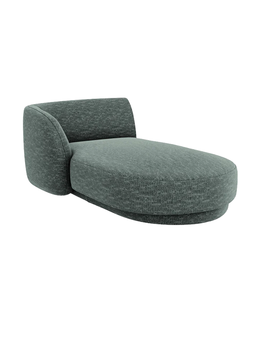
Chaiselongue modulaire « Miley » - Chenille Pétrole / Accoudoir gauche