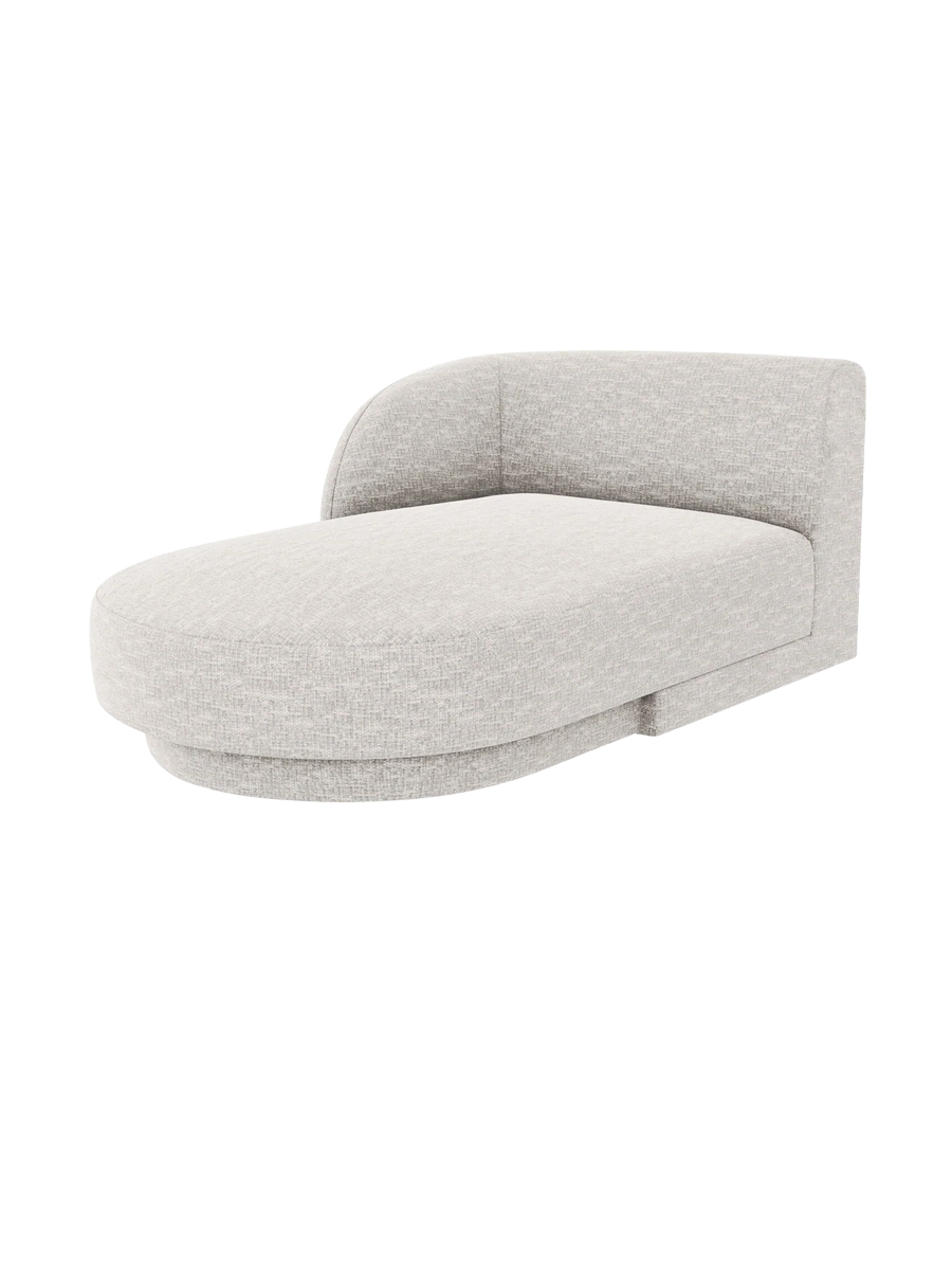 
Chaiselongue modulaire « Miley » - Chenille gris clair / Accoudoir gauche