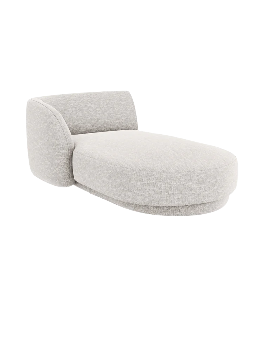 
Chaiselongue modulaire « Miley » - Chenille gris clair / Accoudoir gauche