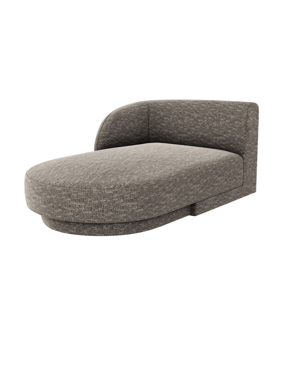 
Chaiselongue modulaire « Miley » - Chenille grise / Accoudoir gauche