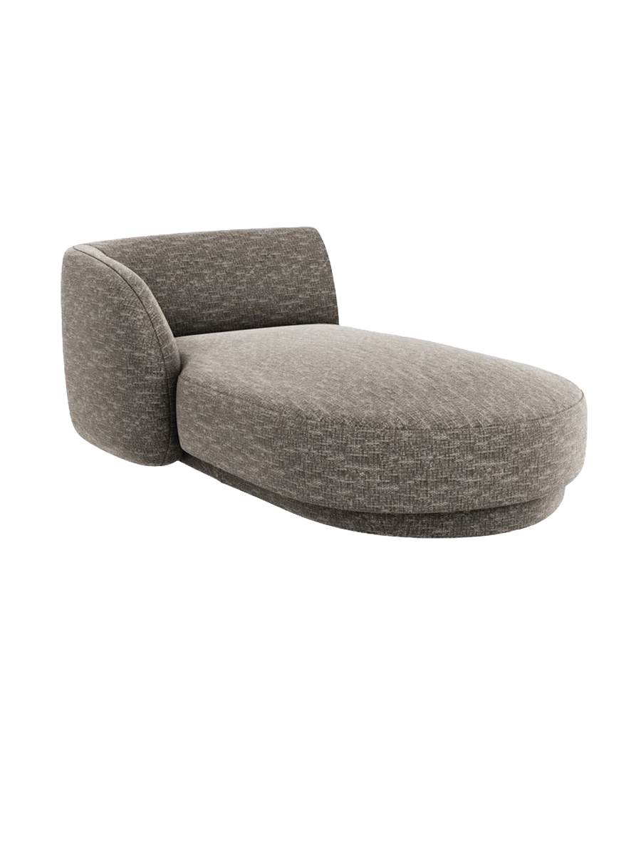 
Chaiselongue modulaire « Miley » - Chenille grise / Accoudoir gauche