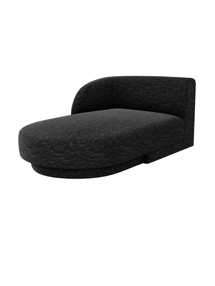 
Chaiselongue modulaire « Miley » - Chenille noir / Accoudoir gauche