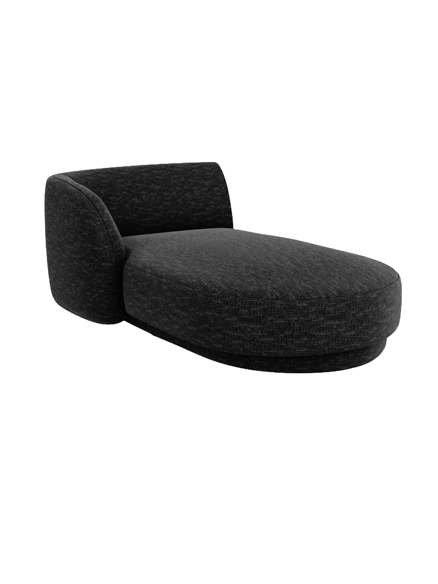 
Chaiselongue modulaire « Miley » - Chenille noir / Accoudoir gauche