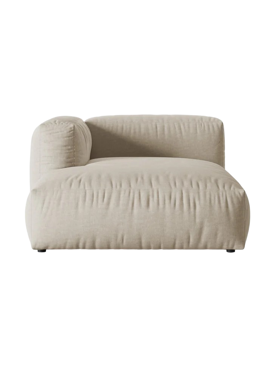 
Modular Design Chaise Longue "Martina" - Structured Fabric Light Beige / Left armrest
