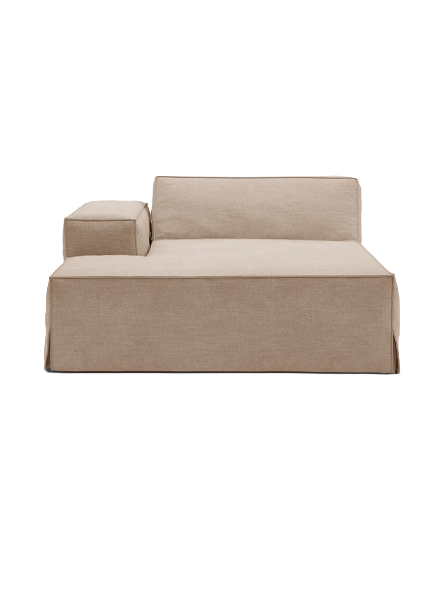 
Chaiselongue modulable « Jodie » avec revêtement déhoussable - Sable / Accoudoir gauche