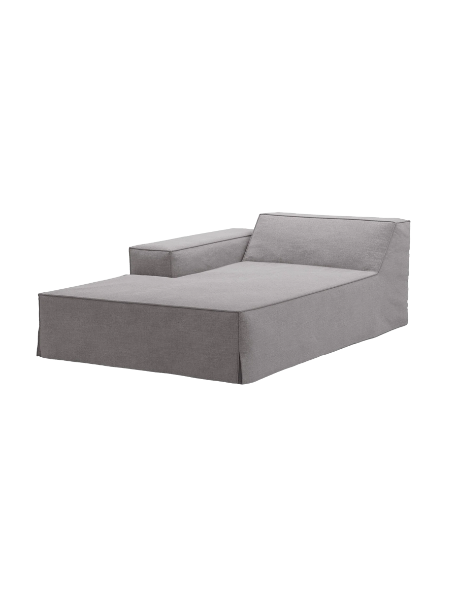 
Chaiselongue modulable « Jodie » avec revêtement déhoussable - Gris / Accoudoir gauche