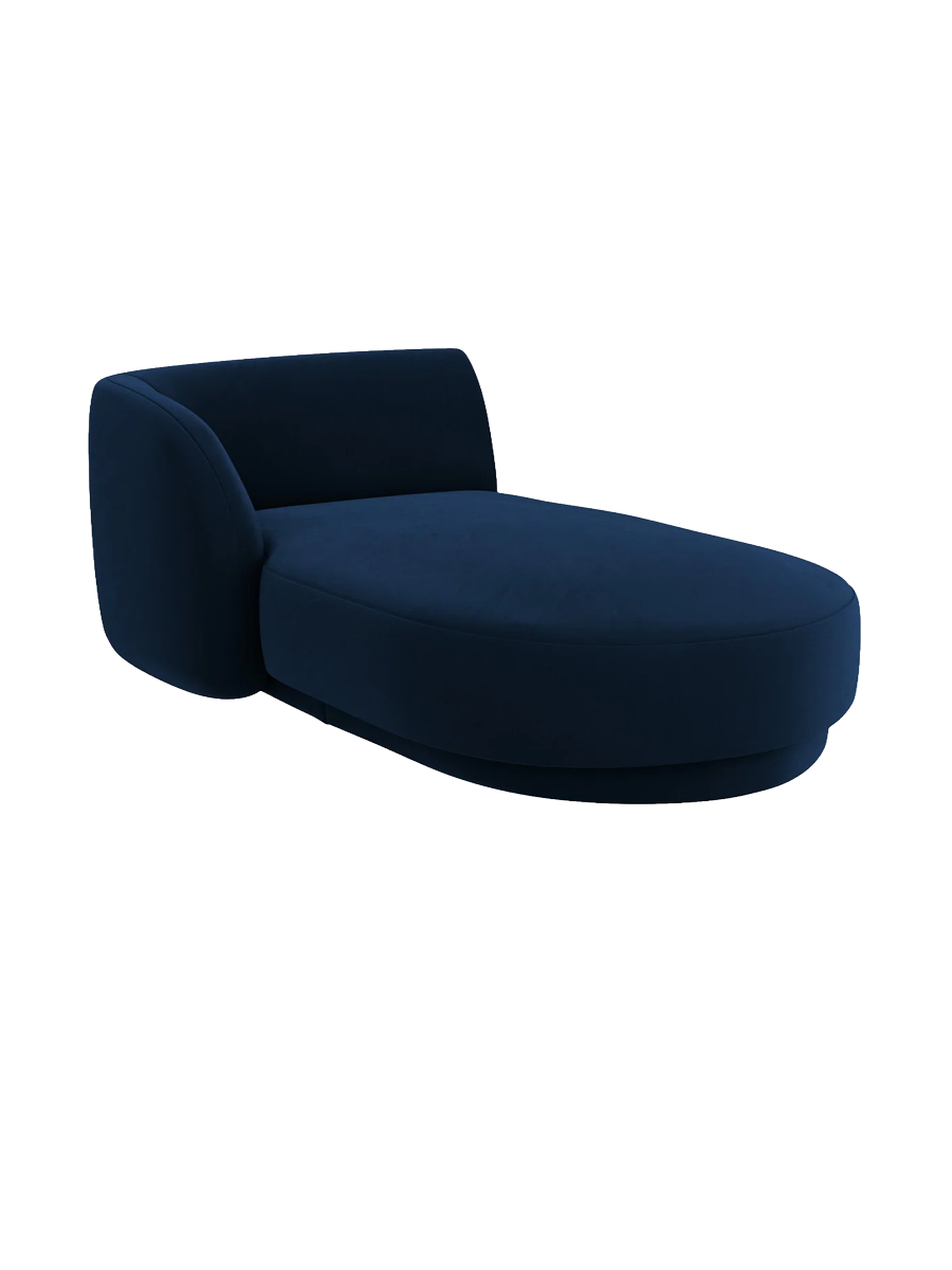 
Chaiselongue modulaire « Miley » - Velours bleu roi / Accoudoir gauche