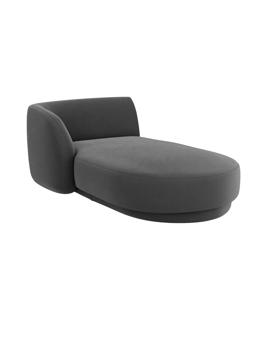 
Chaiselongue modulaire « Miley » - Velours Gris / Accoudoir gauche