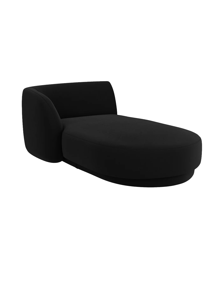 
Chaiselongue modulaire « Miley » - Velours Noir / Accoudoir gauche