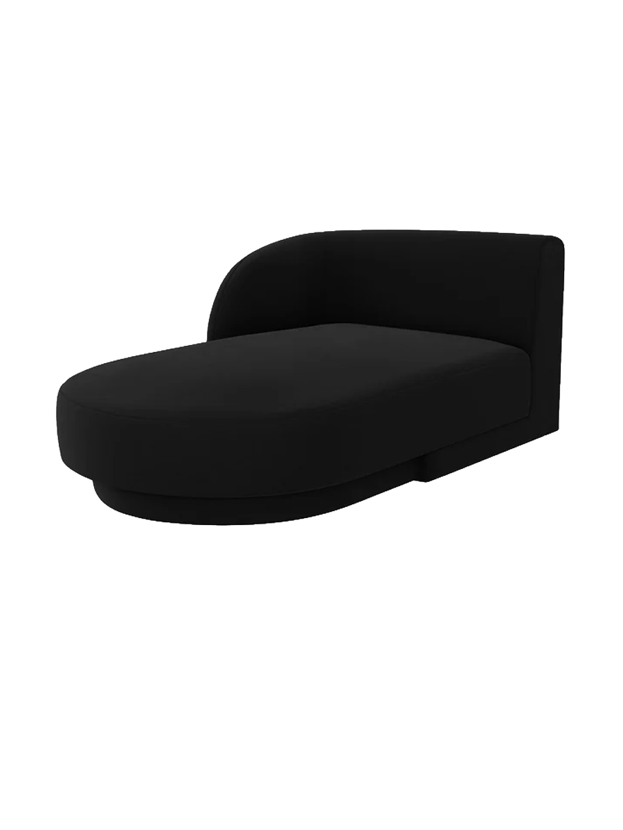 
Chaiselongue modulaire « Miley » - Velours Noir / Accoudoir gauche