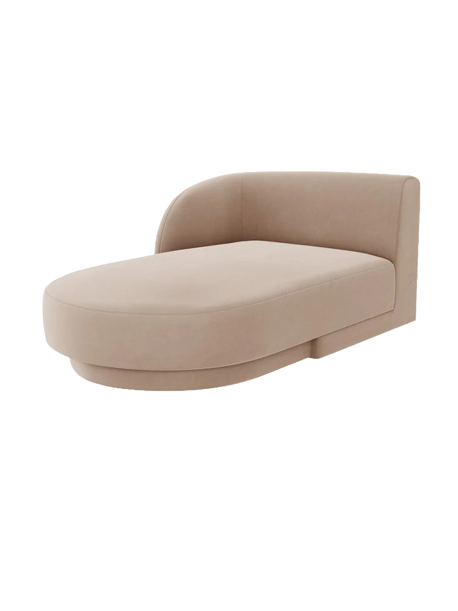 
Chaiselongue modulaire « Miley » - Cappuccino velouté / Accoudoir gauche