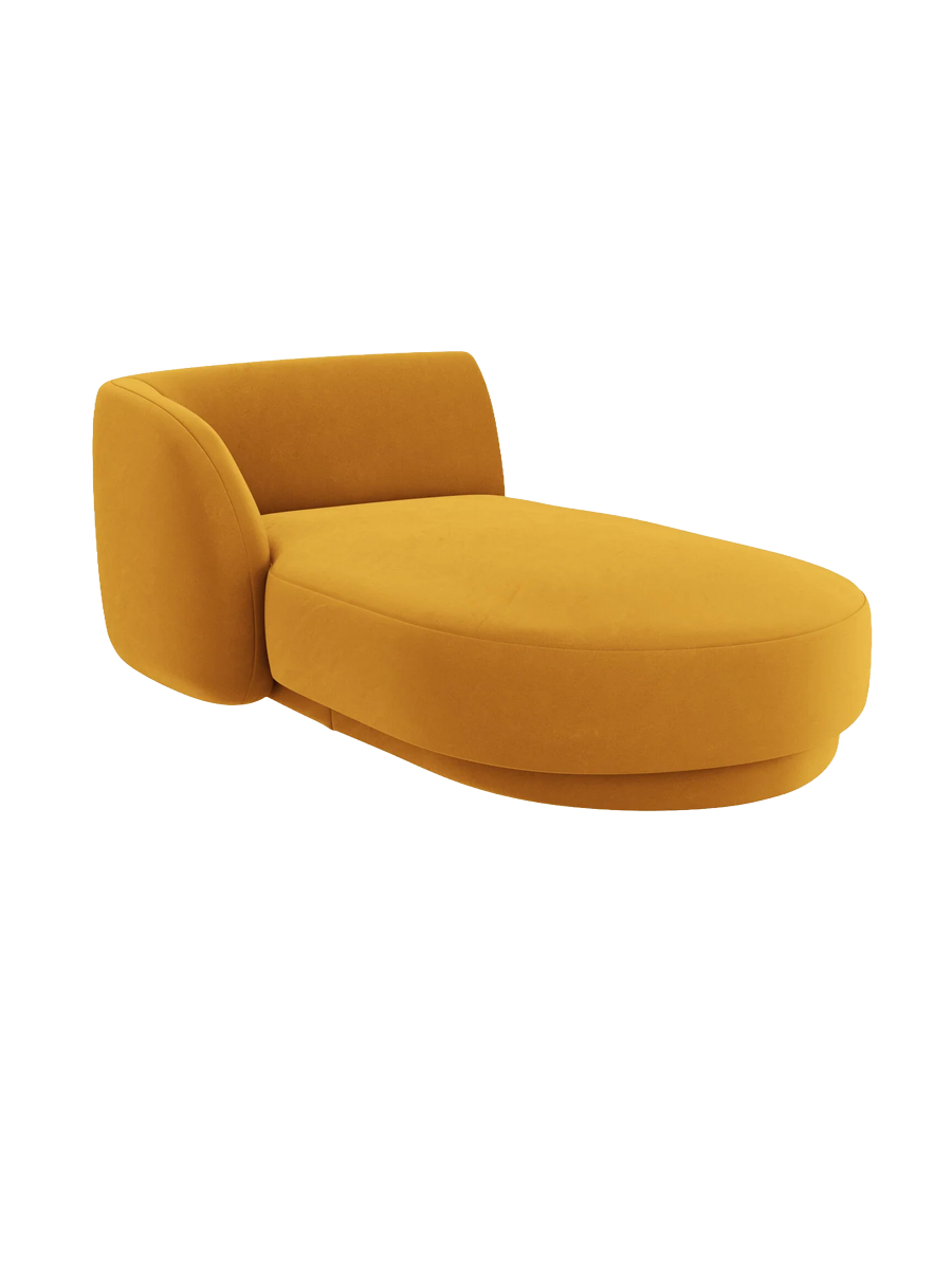 
Chaiselongue modulaire « Miley » - Velours moutarde / Accoudoir gauche