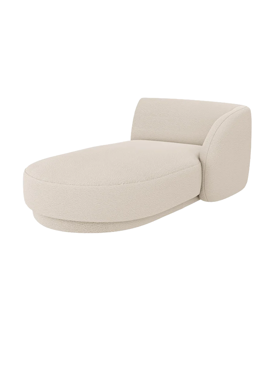
Chaiselongue modulaire « Miley » - Bouclé beige / Accoudoir droit