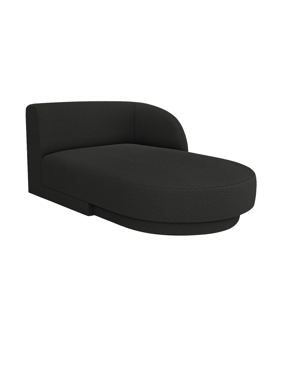 
Chaiselongue modulaire « Miley » - Bouclé Noir / Accoudoir droit
