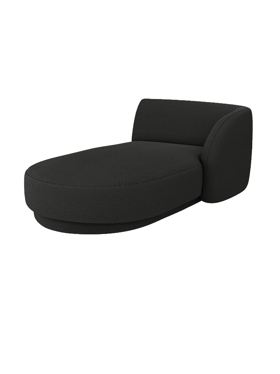 
Chaiselongue modulaire « Miley » - Bouclé Noir / Accoudoir droit