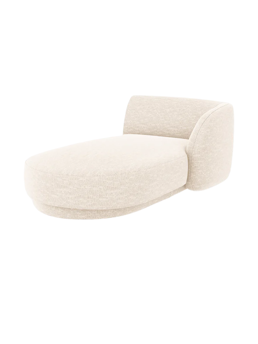 
Chaiselongue modulaire « Miley » - Chenille Beige Clair / Accoudoir droit