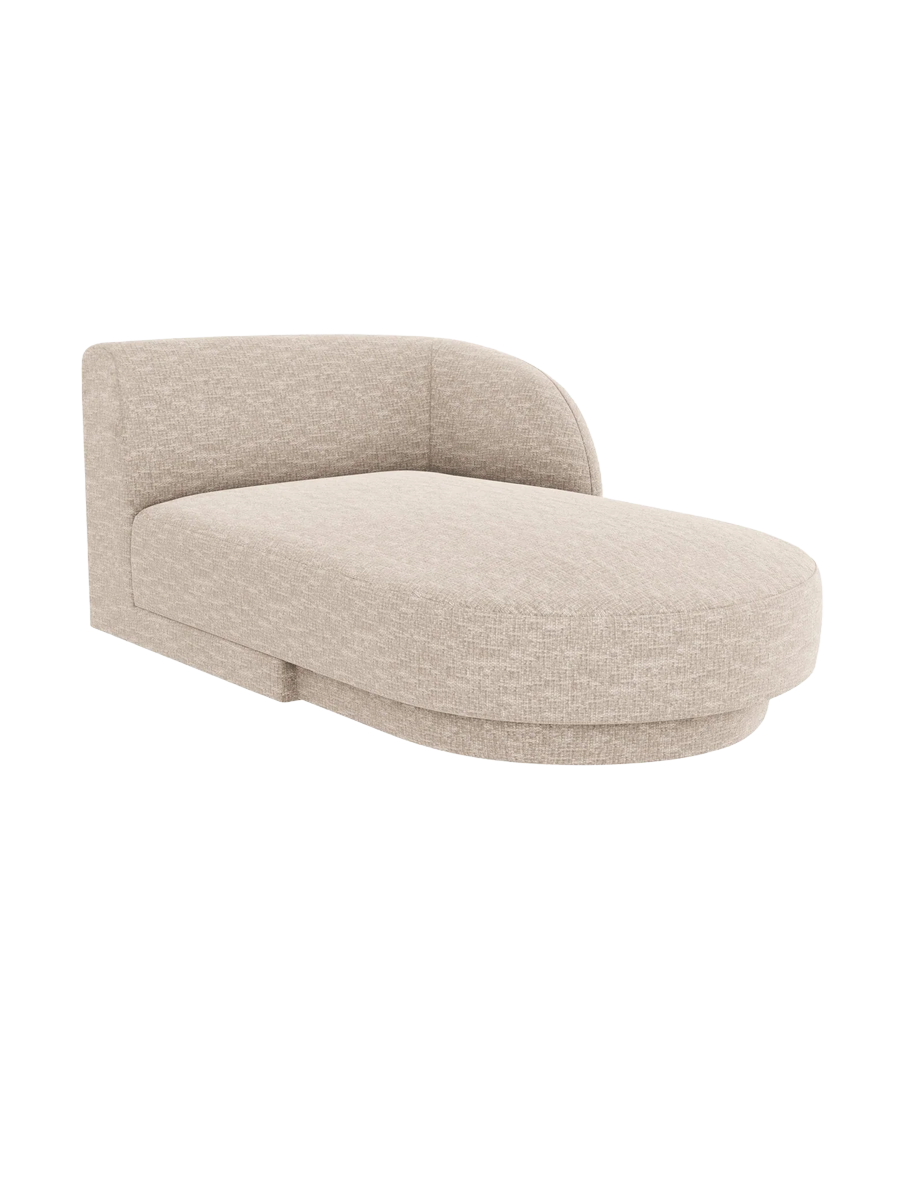 
Chaiselongue modulaire « Miley » - Chenille beige / Accoudoir droit