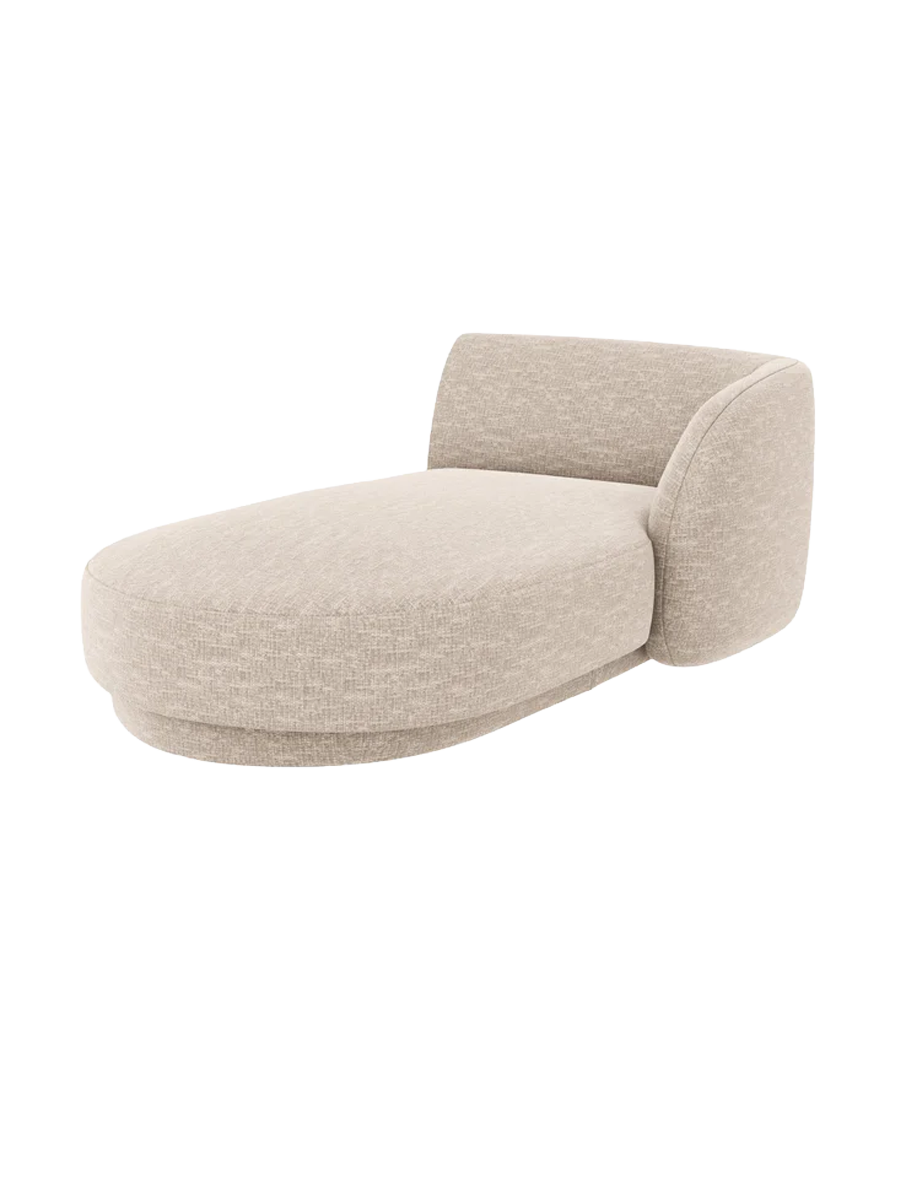 
Chaiselongue modulaire « Miley » - Chenille beige / Accoudoir droit