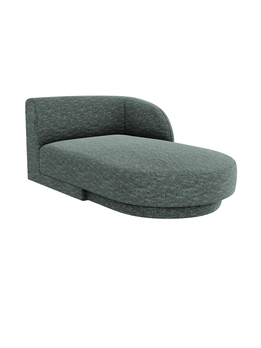 
Chaiselongue modulaire « Miley » - Chenille Pétrole / Accoudoir droit