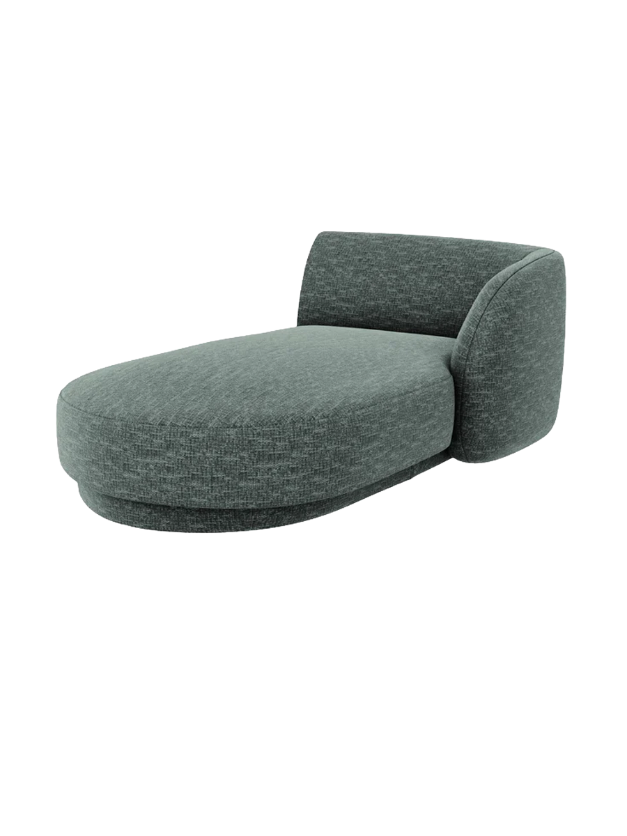 
Chaiselongue modulaire « Miley » - Chenille Pétrole / Accoudoir droit