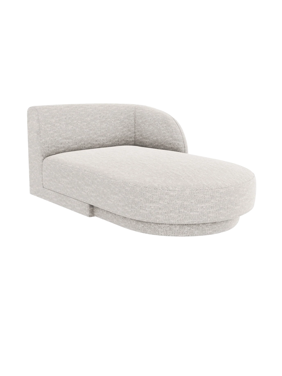 
Chaiselongue modulaire « Miley » - Chenille gris clair / Accoudoir droit