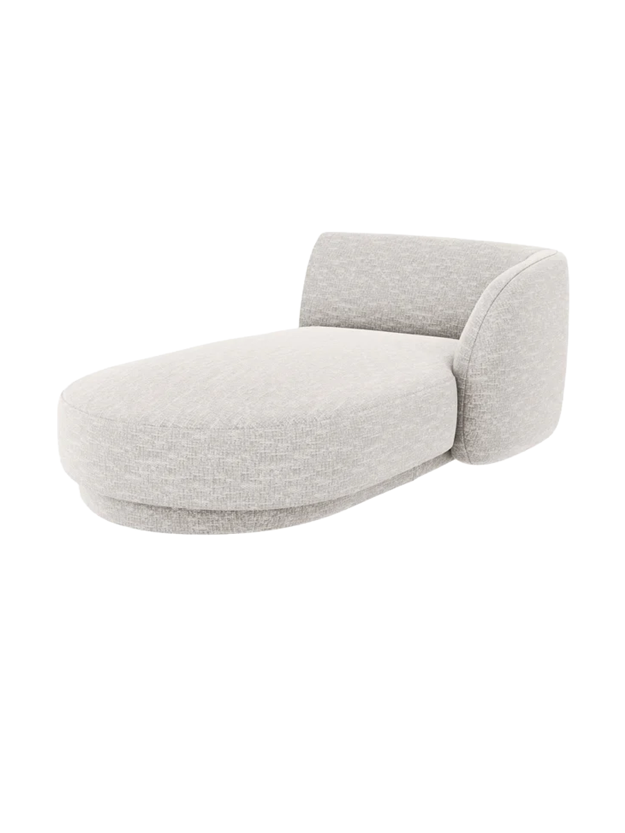 
Chaiselongue modulaire « Miley » - Chenille gris clair / Accoudoir droit