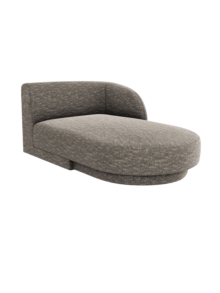 
Chaiselongue modulaire « Miley » - Chenille grise / Accoudoir droit