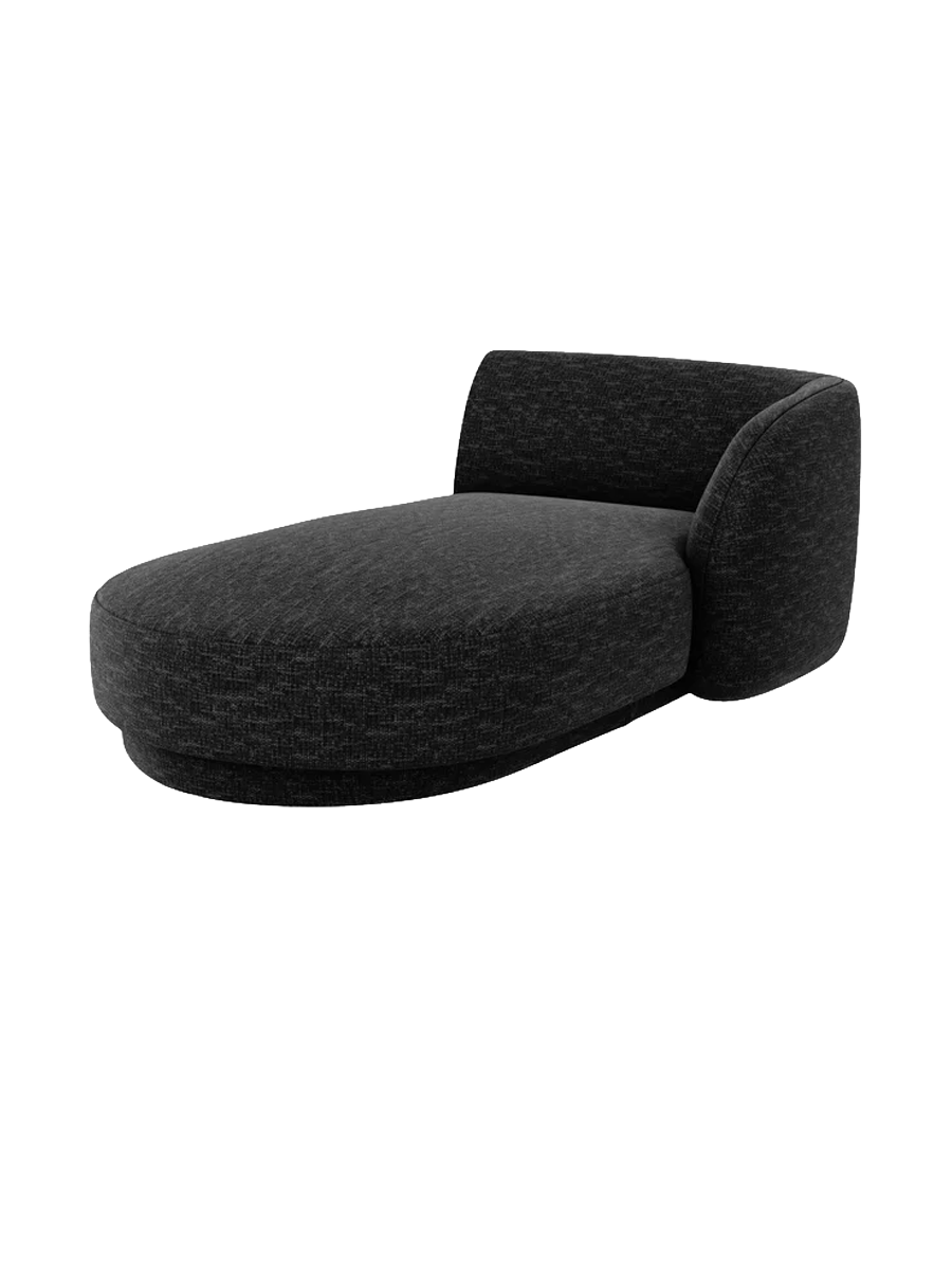 
Chaiselongue modulaire « Miley » - Chenille noir / Accoudoir droit