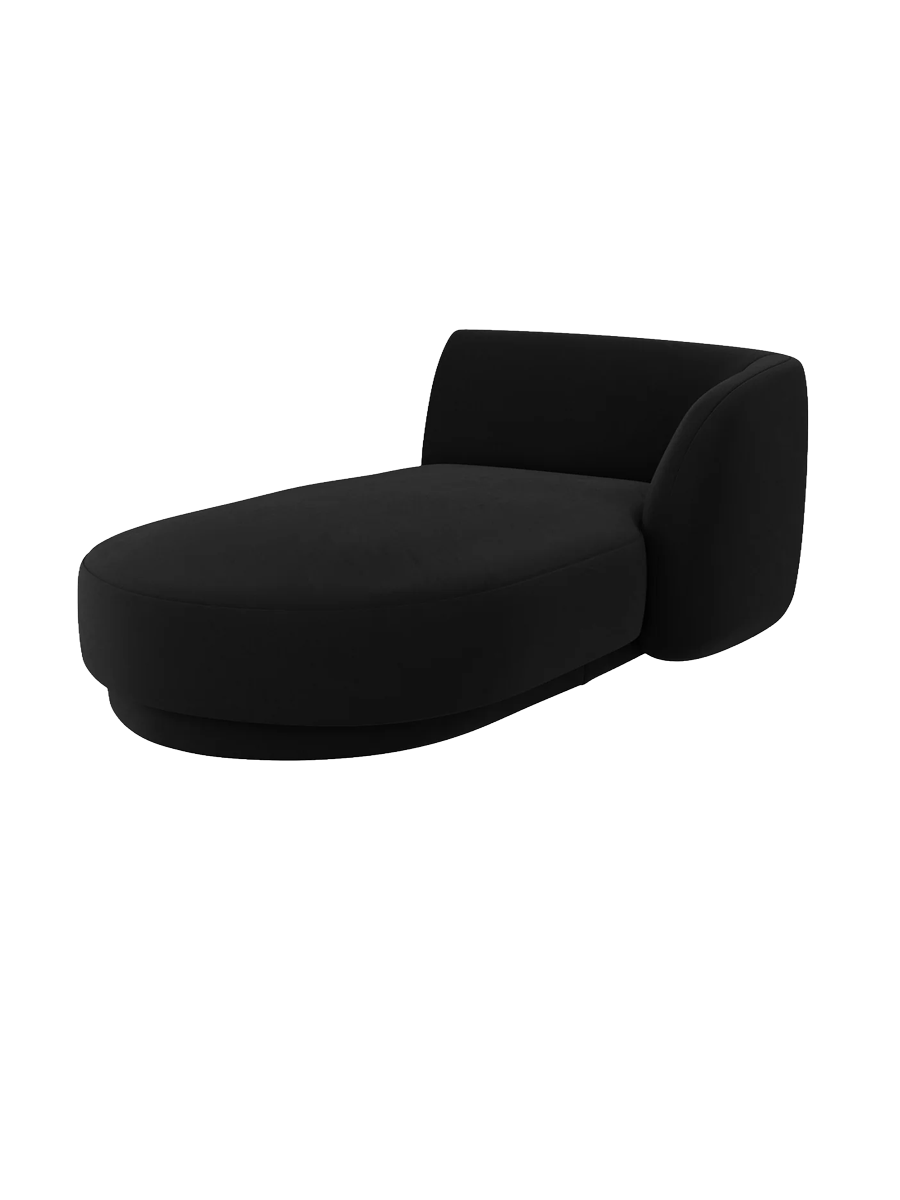 
Chaiselongue modulaire « Miley » - Velours Noir / Accoudoir droit