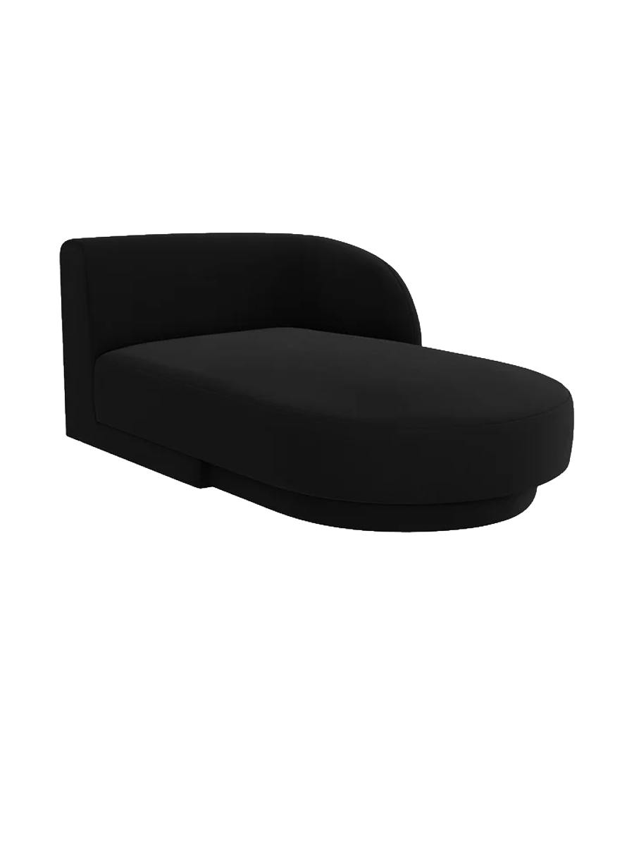 
Chaiselongue modulaire « Miley » - Velours Noir / Accoudoir droit