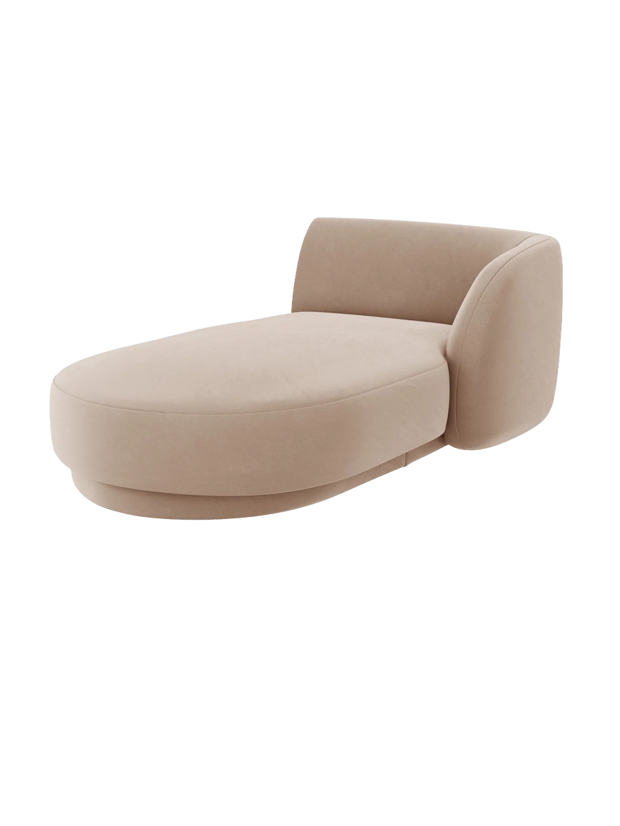 
Chaiselongue modulaire « Miley » - Cappuccino velouté / Accoudoir droit