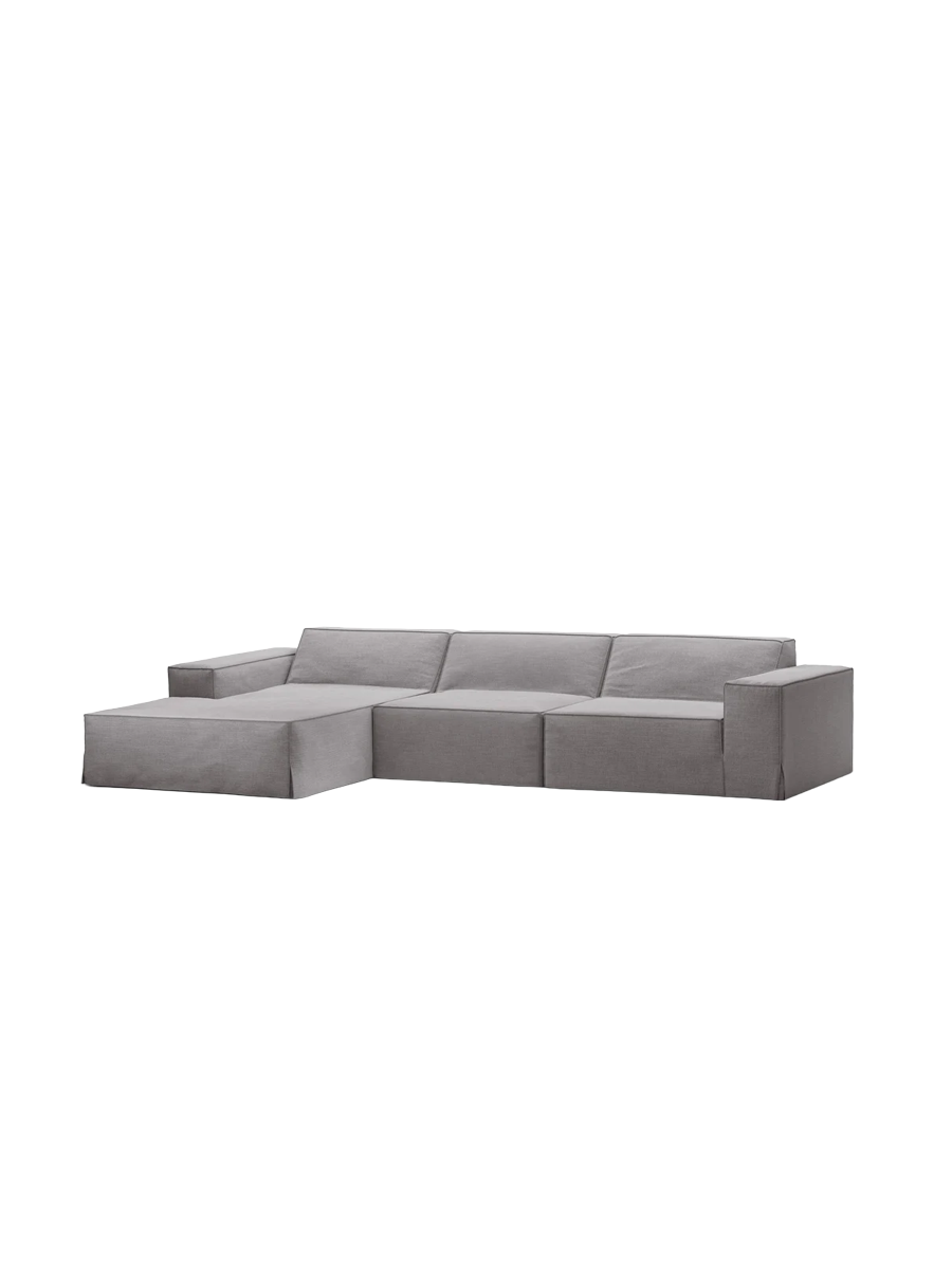 
4-Sitzer Design Sofa „Jodie“ mit abnehmbaren Bezug - Grau / Eckteil links