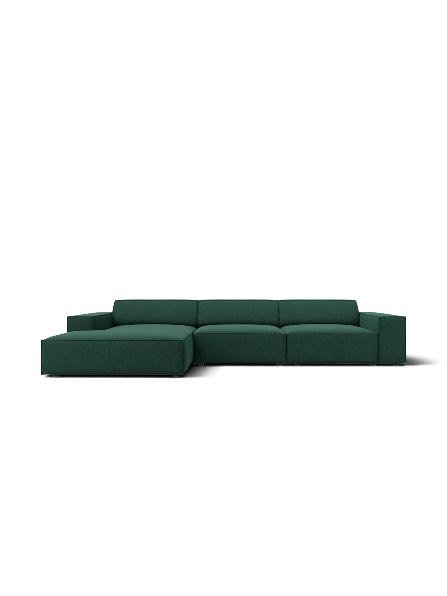
Canapé d'angle design 4 places « Jodie » - Revêtement velours beige doux / Élément d'angle gauche