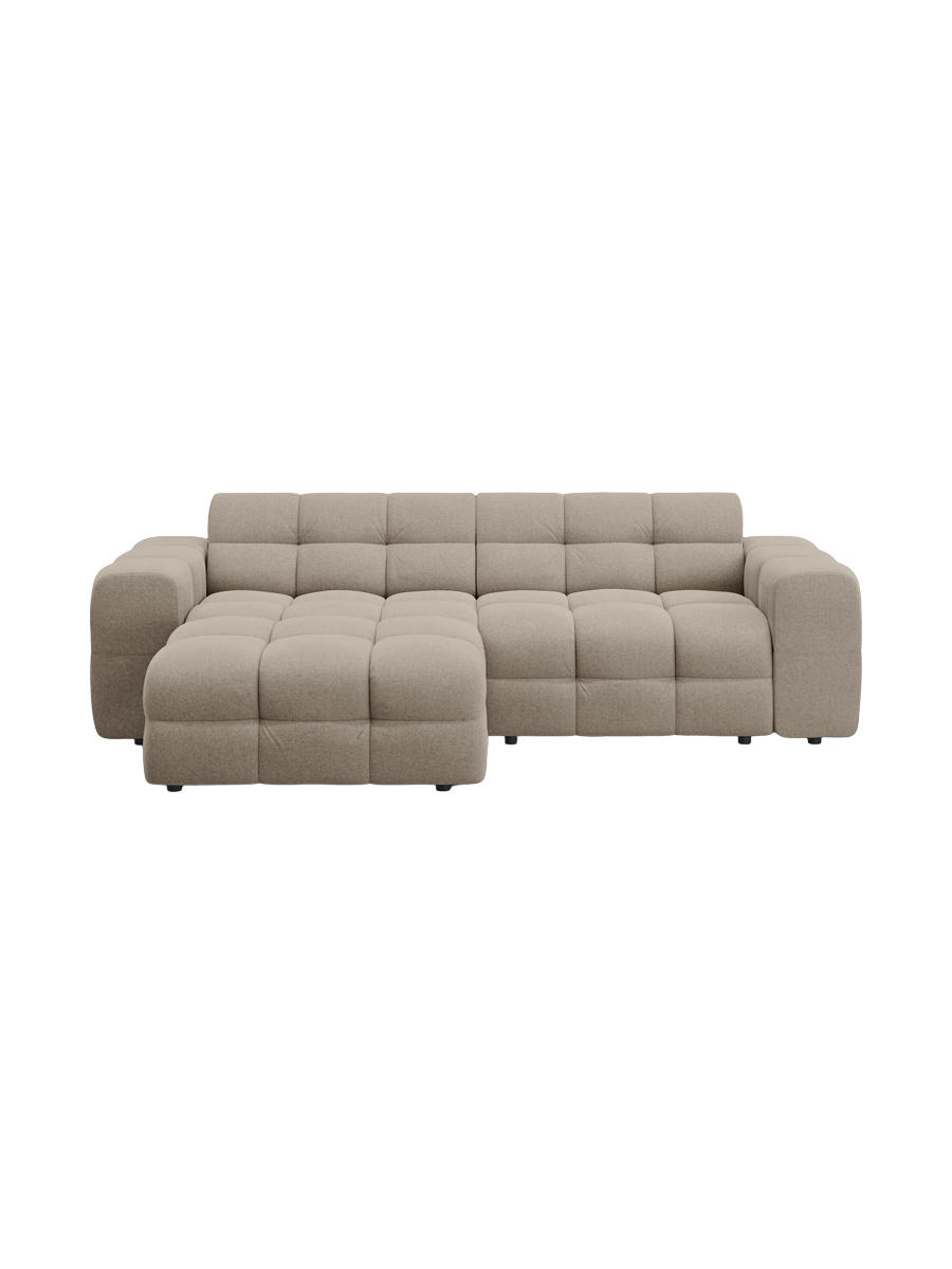 
Design Ecksofa „Kendal“ (4-Sitzer) - Strukturstoff Beige dunkel / Eckteil links