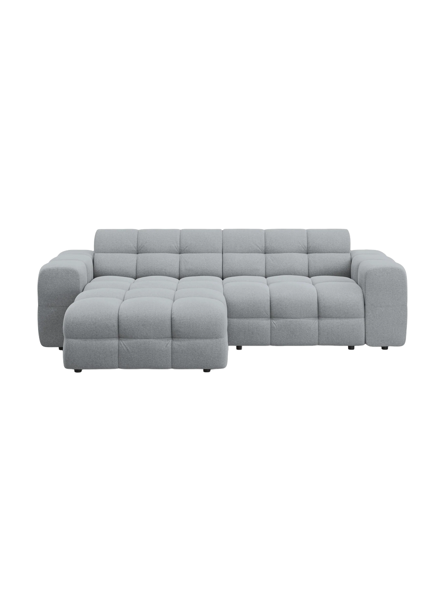 
Design Ecksofa „Kendal“ (4-Sitzer) - Strukturstoff Platin / Eckteil links