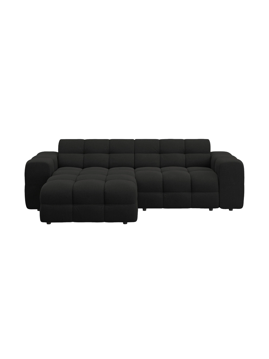 
Design Ecksofa „Kendal“ (4-Sitzer) - Strukturstoff Schwarz / Eckteil links