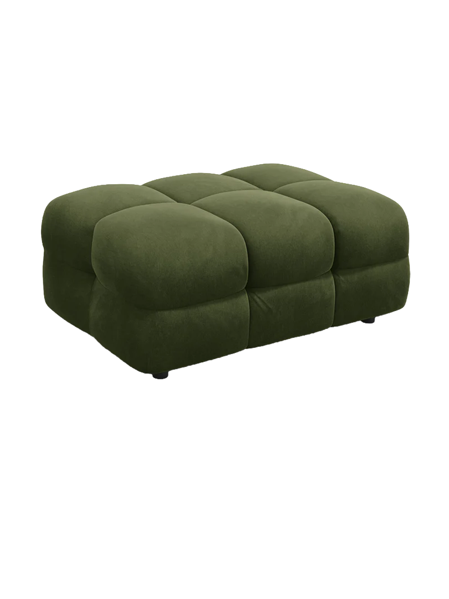 
Design Sitzpouf „Kendal“ - Samt Armeegrün