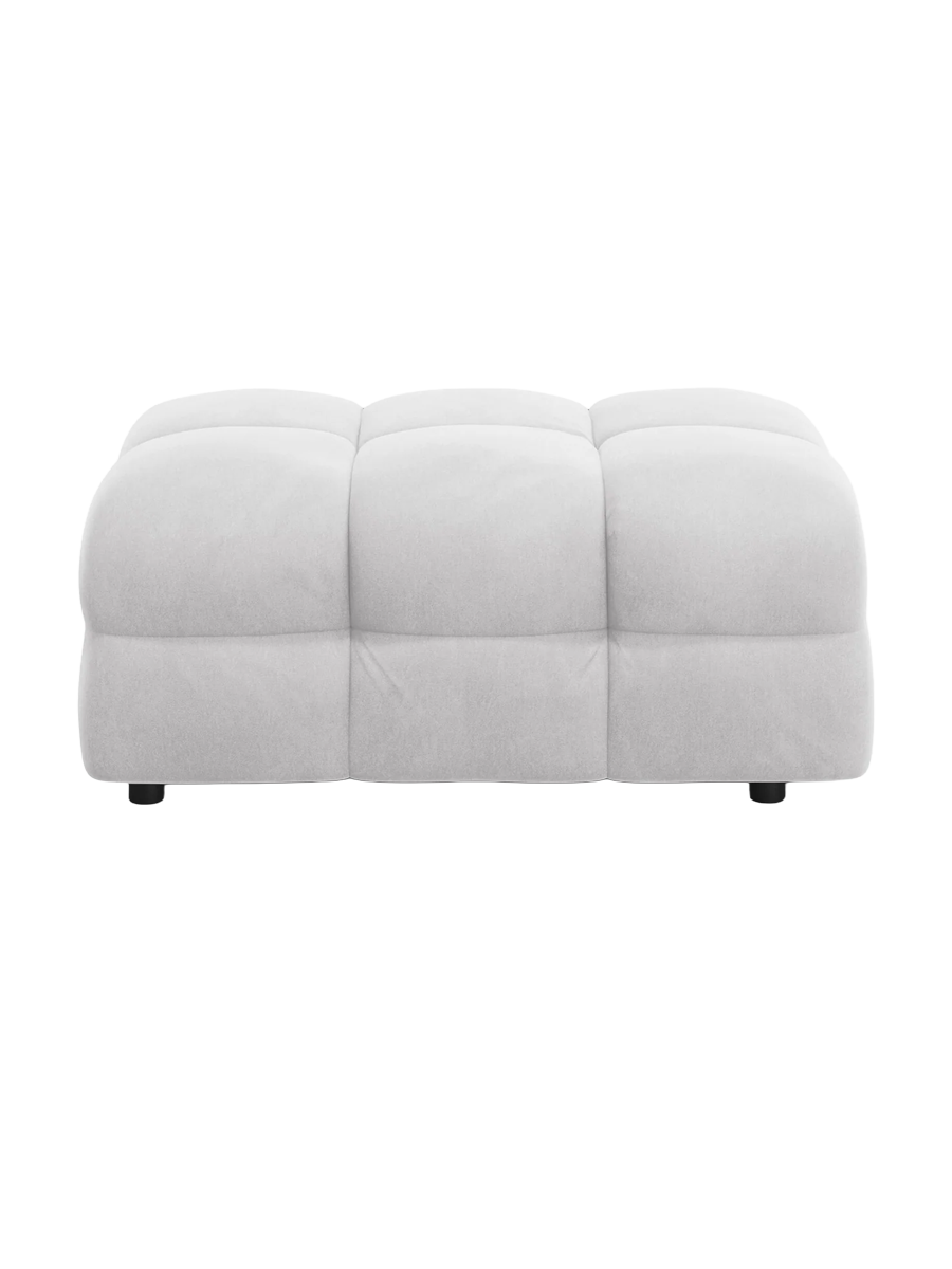 
Design Sitzpouf „Kendal“ - Samt Hellgrau