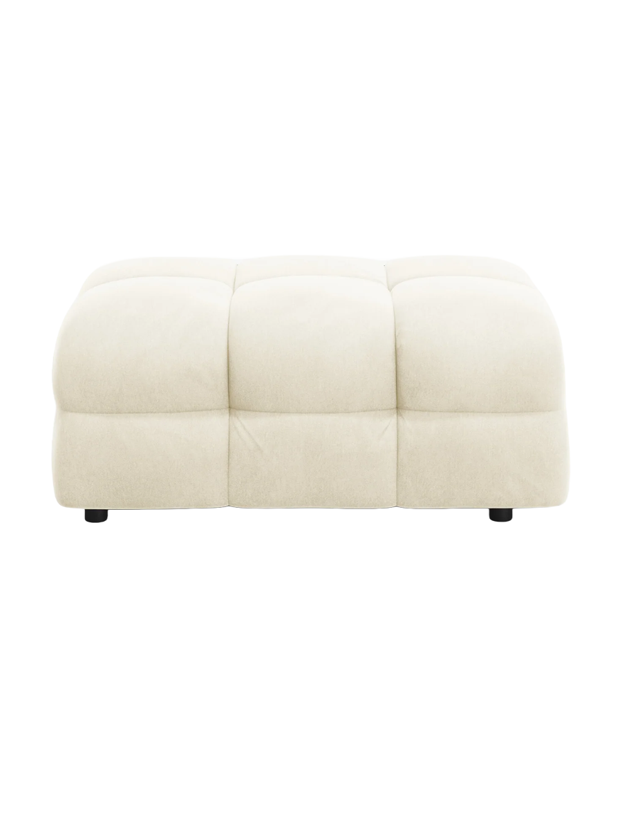 
Design Sitzpouf „Kendal“ - Samt Elfenbein
