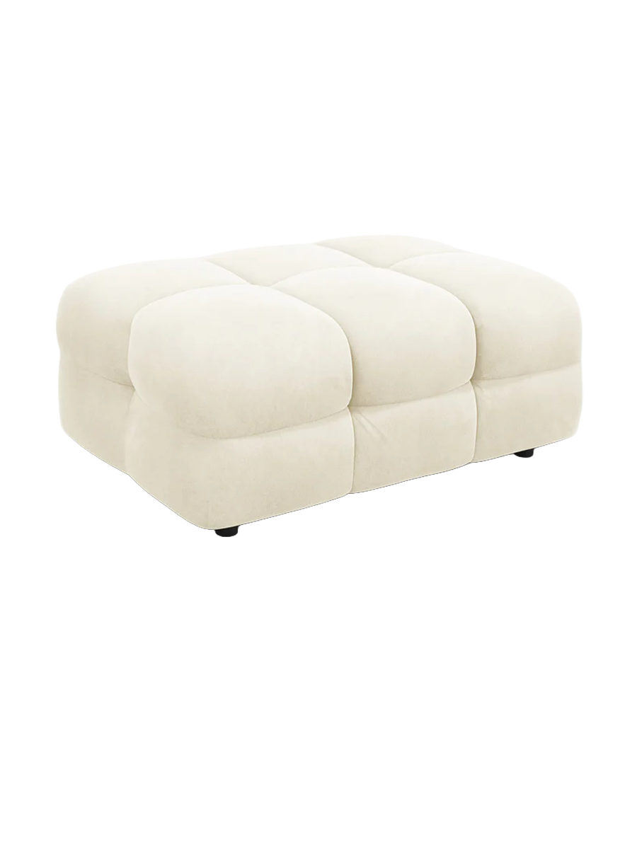 
Design Sitzpouf „Kendal“ - Samt Elfenbein