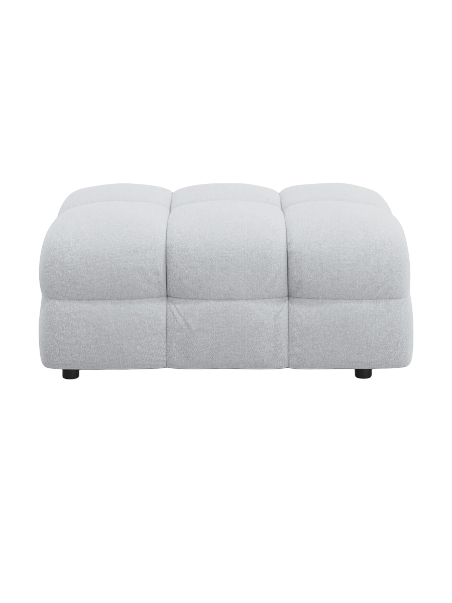 
Design Sitzpouf „Kendal“ - Strukturstoff Hellgrau