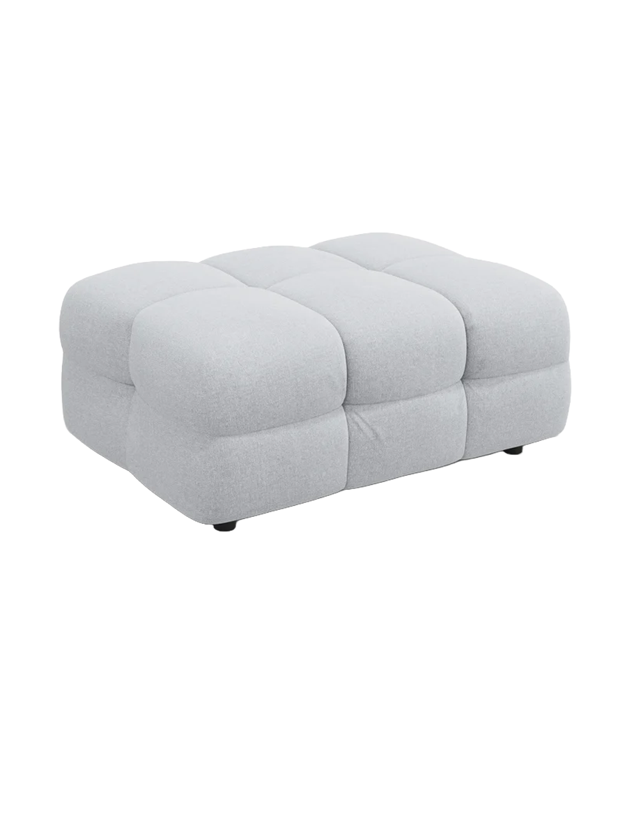 
Design Sitzpouf „Kendal“ - Strukturstoff Hellgrau