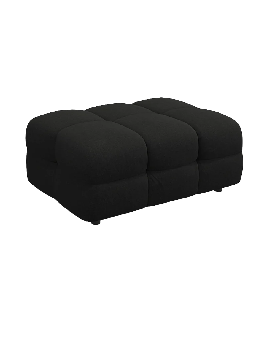 
Design Sitzpouf „Kendal“ - Strukturstoff Schwarz
