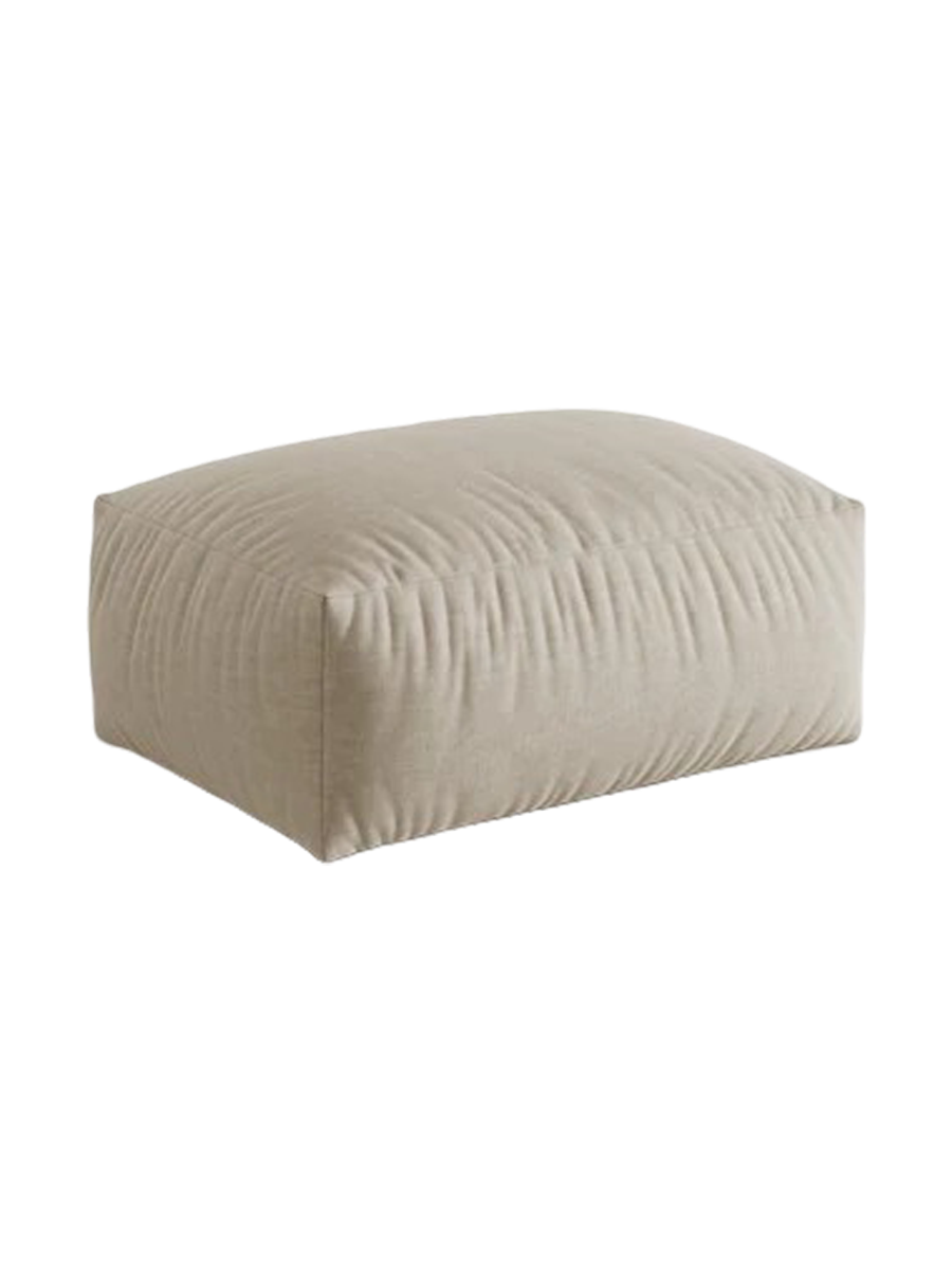 
Designer Seating Pouf "Martina" - Structured Fabric Light Beige / 95 x 65 cm