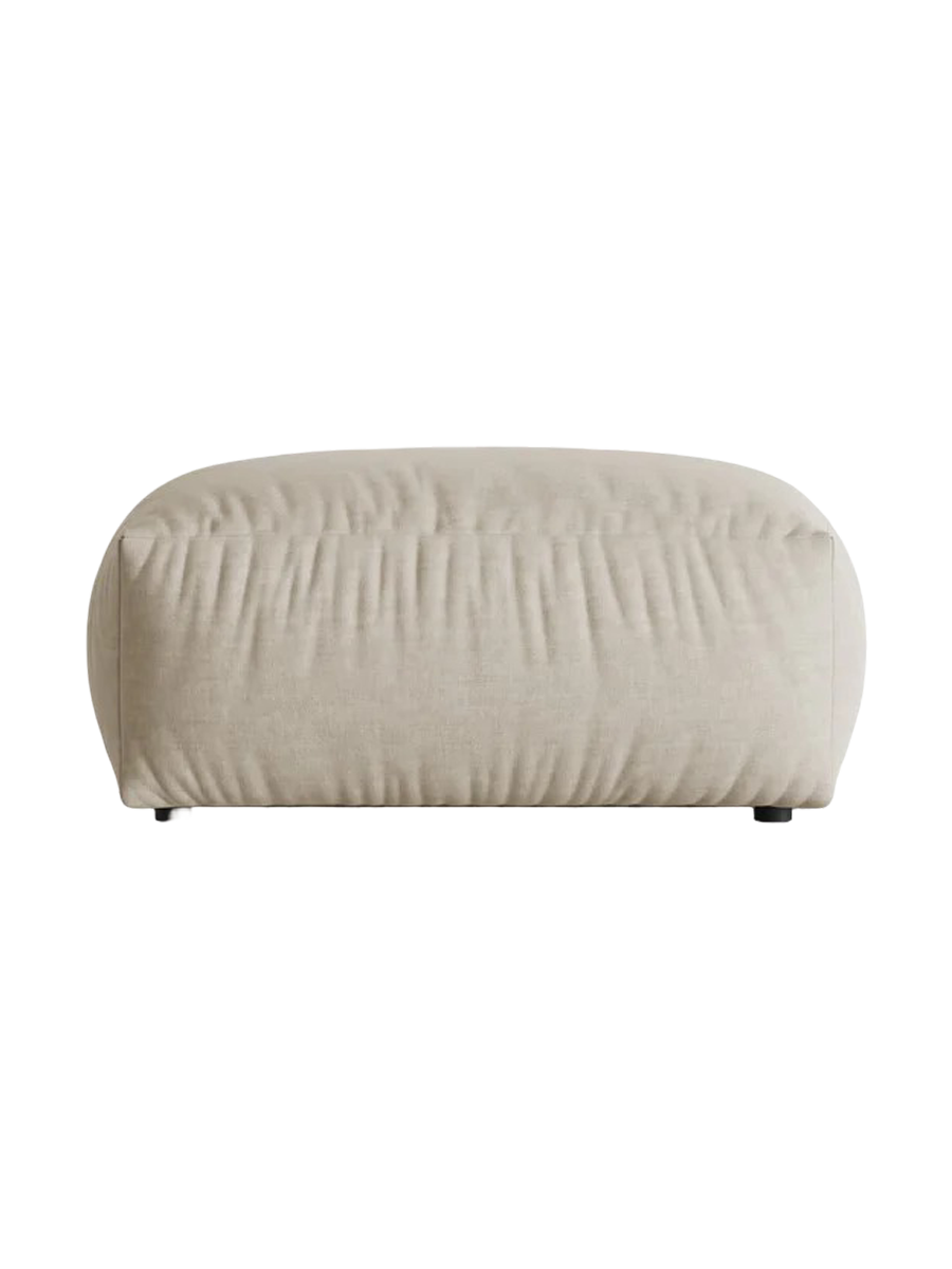 
Designer Seating Pouf "Martina" - Structured Fabric Light Beige / 95 x 65 cm