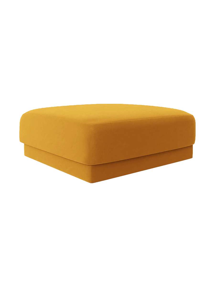 
Pouf design « Miley » 90 x 90 cm - Velours moutarde